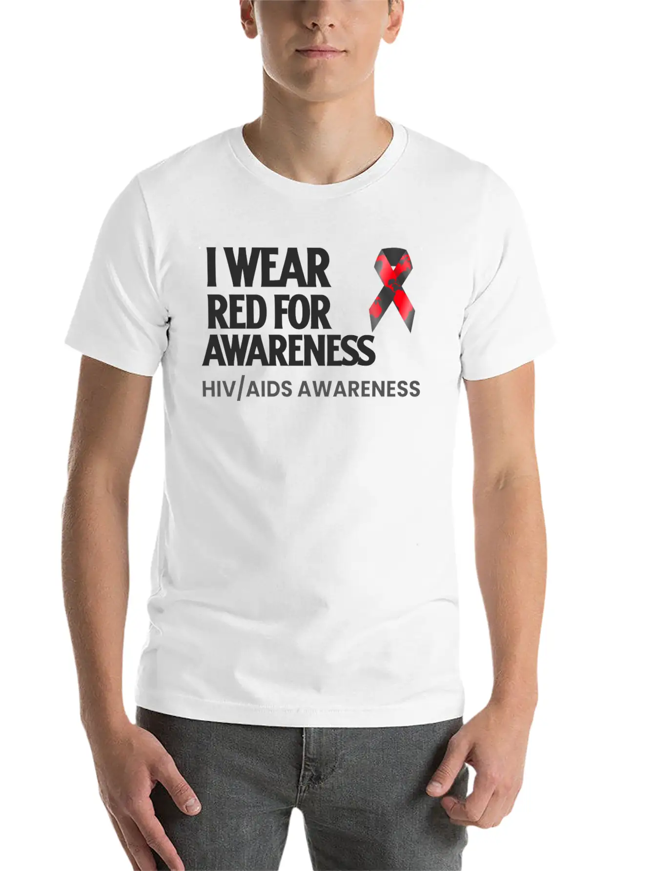 World Aids Day Comfortable Minimalist Graphic Tee – Summer Style Essential