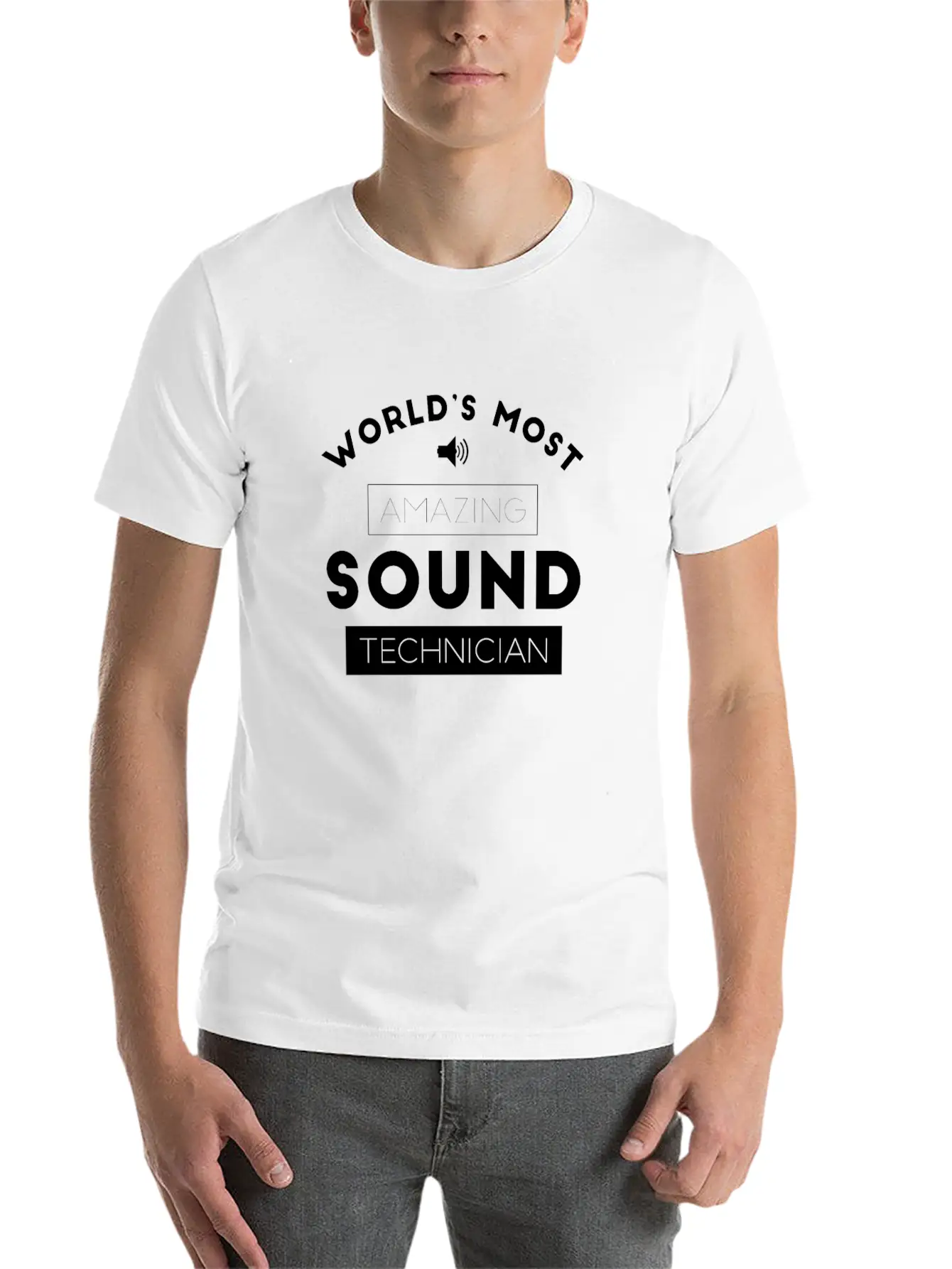 Worlds Most Amazing Sound Technician Audio Stylish Everyday T-Shirt – Unisex Basic Cotton Tee