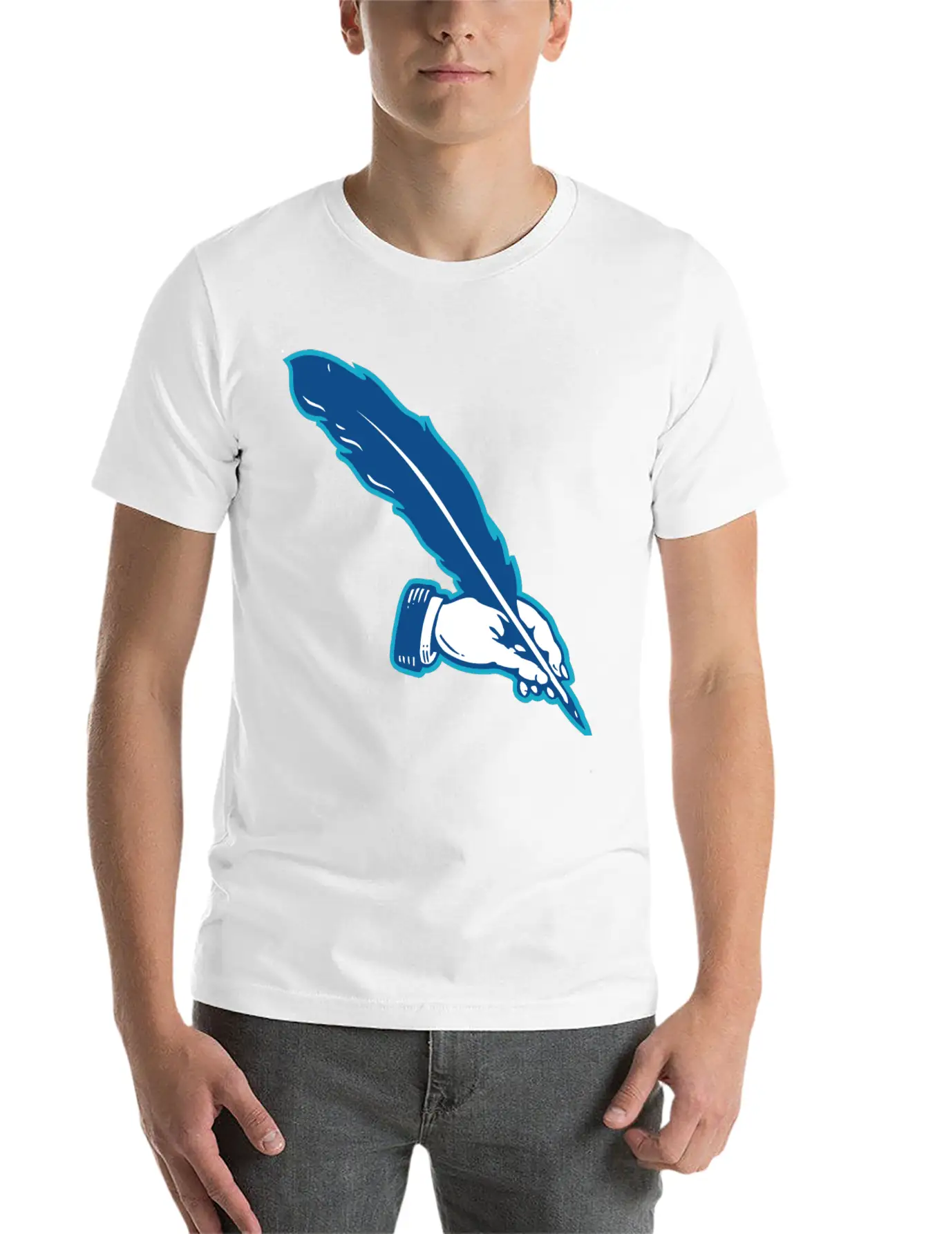 Writer Hand Stylish Everyday T-Shirt – Unisex Basic Cotton Tee