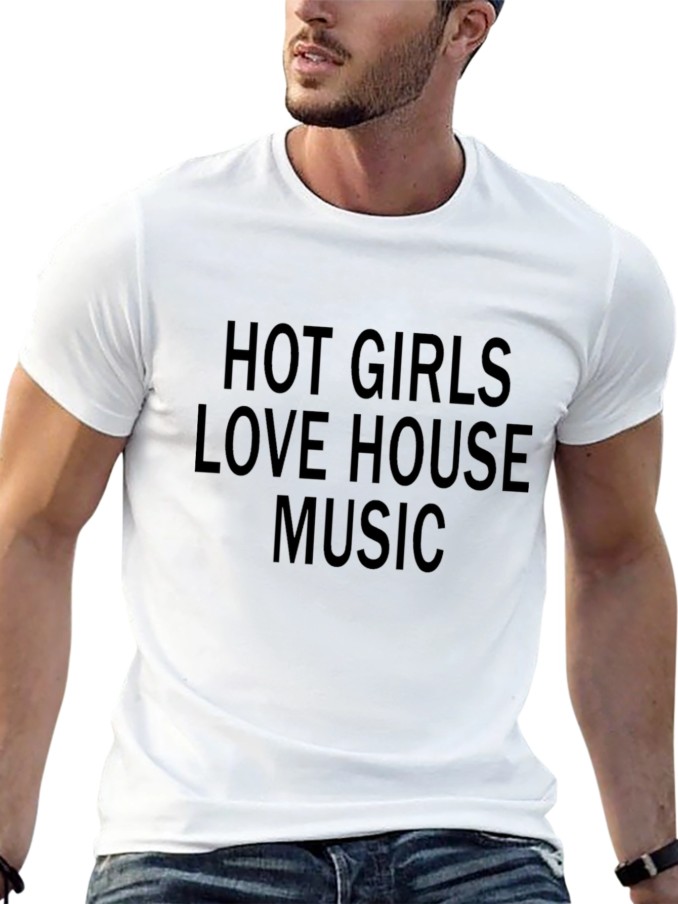 Hot Girls Love House Music Black T-Shirt