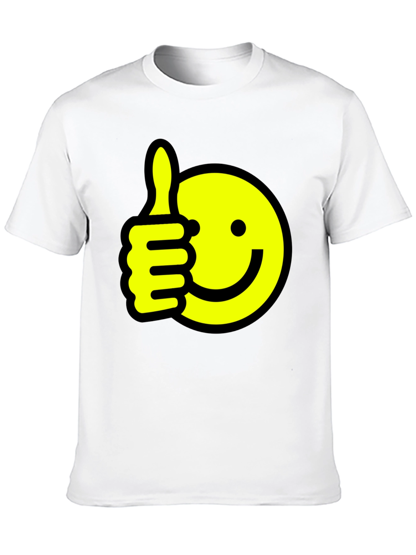Thumbs Up Smiley Face Black T-Shirt