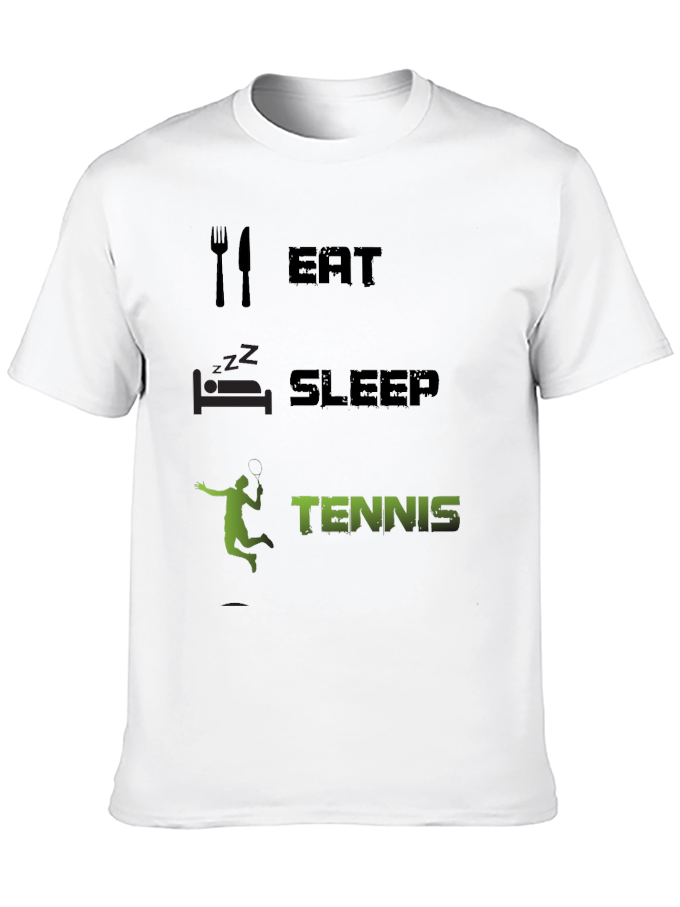 Eat Sleep Tennis Black Graphic T-Shirt