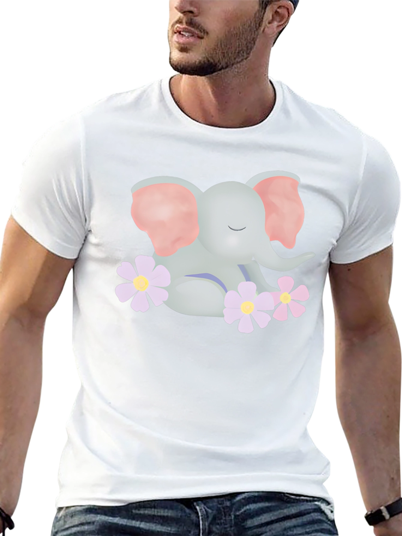 Cute Elephant Graphic T-Shirt - Soft Cotton Blend