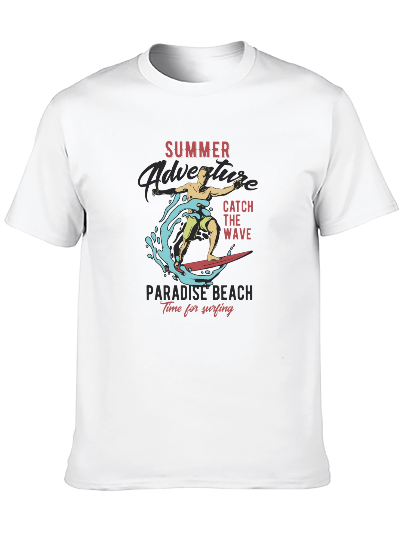 Summer Adventure Surfing Graphic T-Shirt