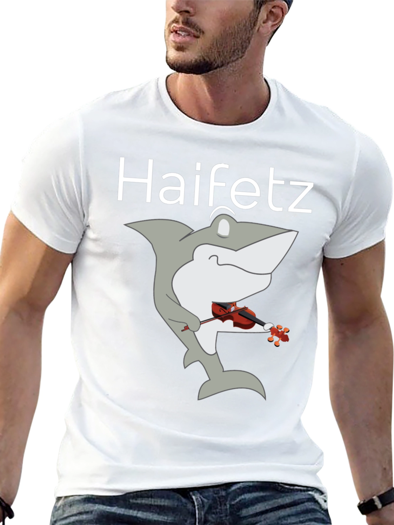 Haifetz Shark Violin T-Shirt - Unique Music Humor