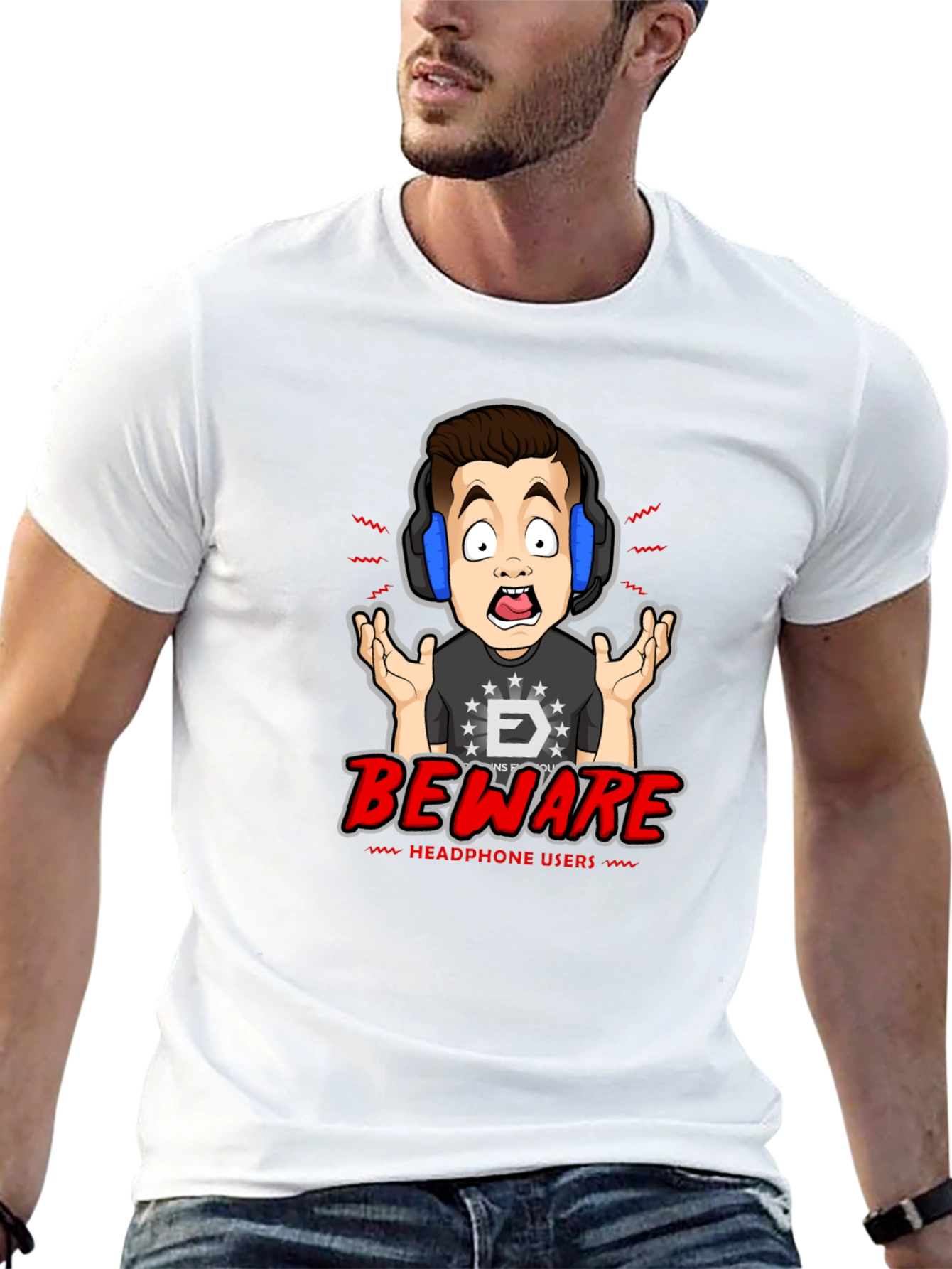 Beware Headphone Users Graphic T-Shirt