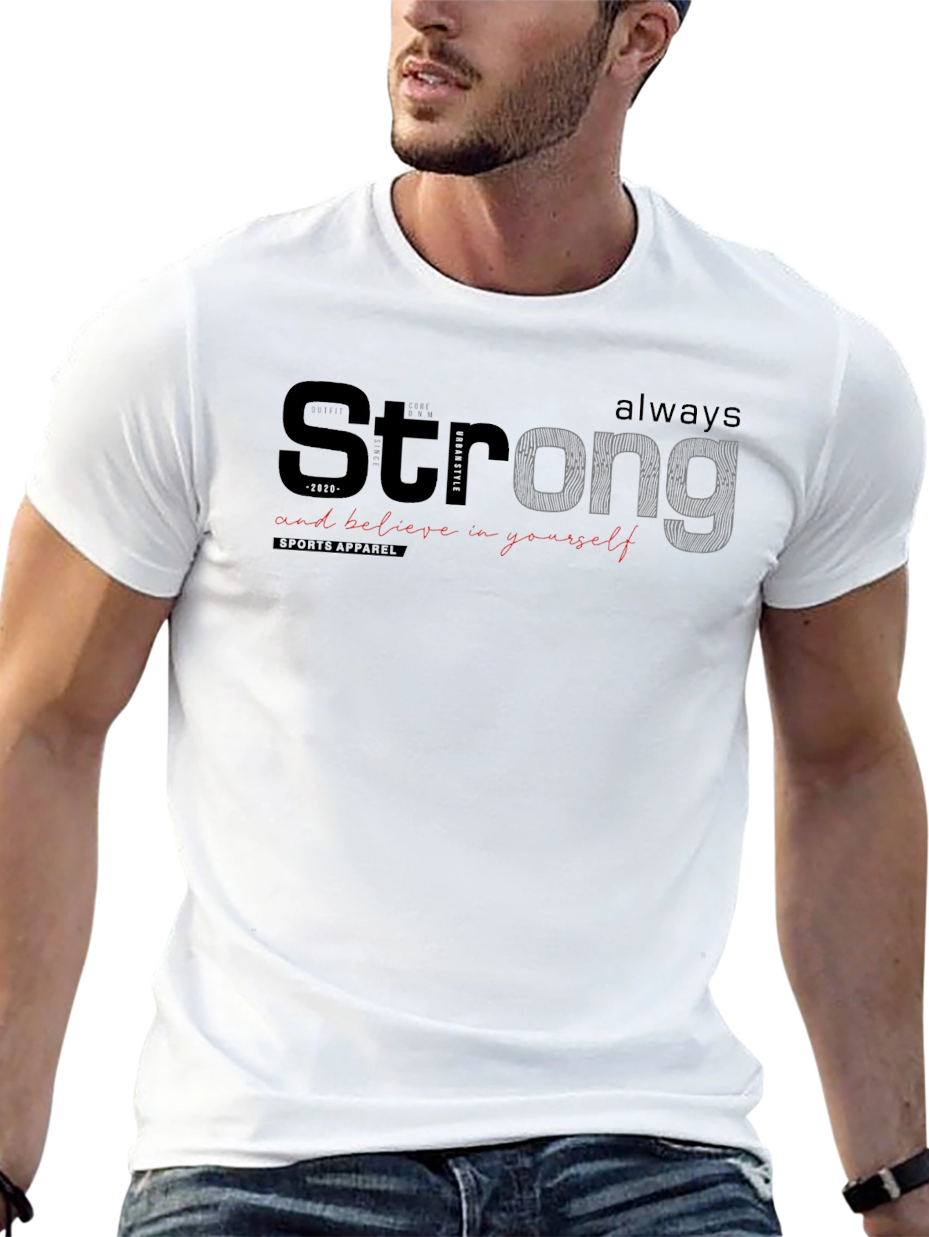 Strong Graphic Print Crew Neck T-Shirt