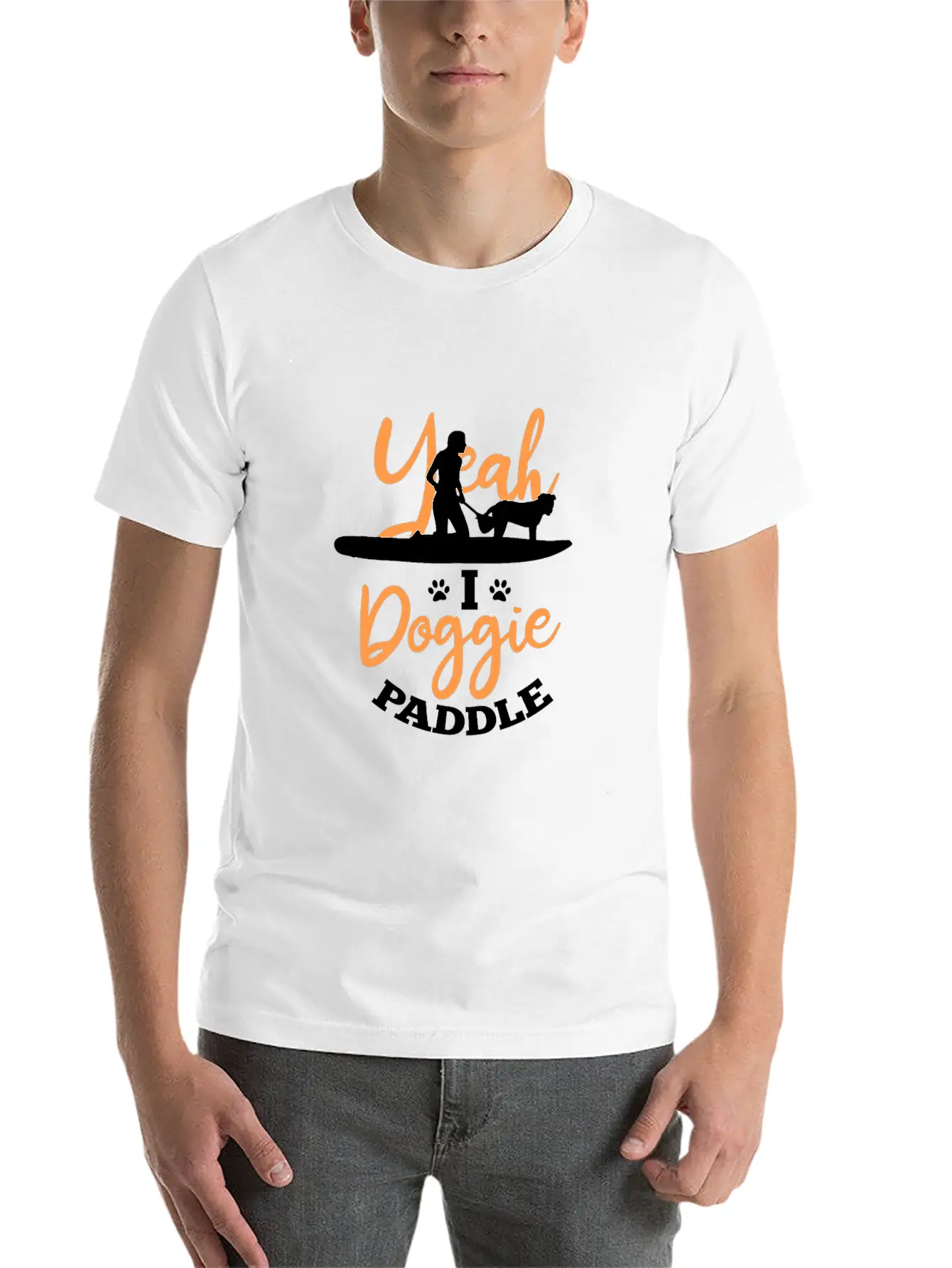 Yeah I Doggie Paddle Unisex Short Sleeve Soft Cotton T-Shirt – Casual Everyday Wear