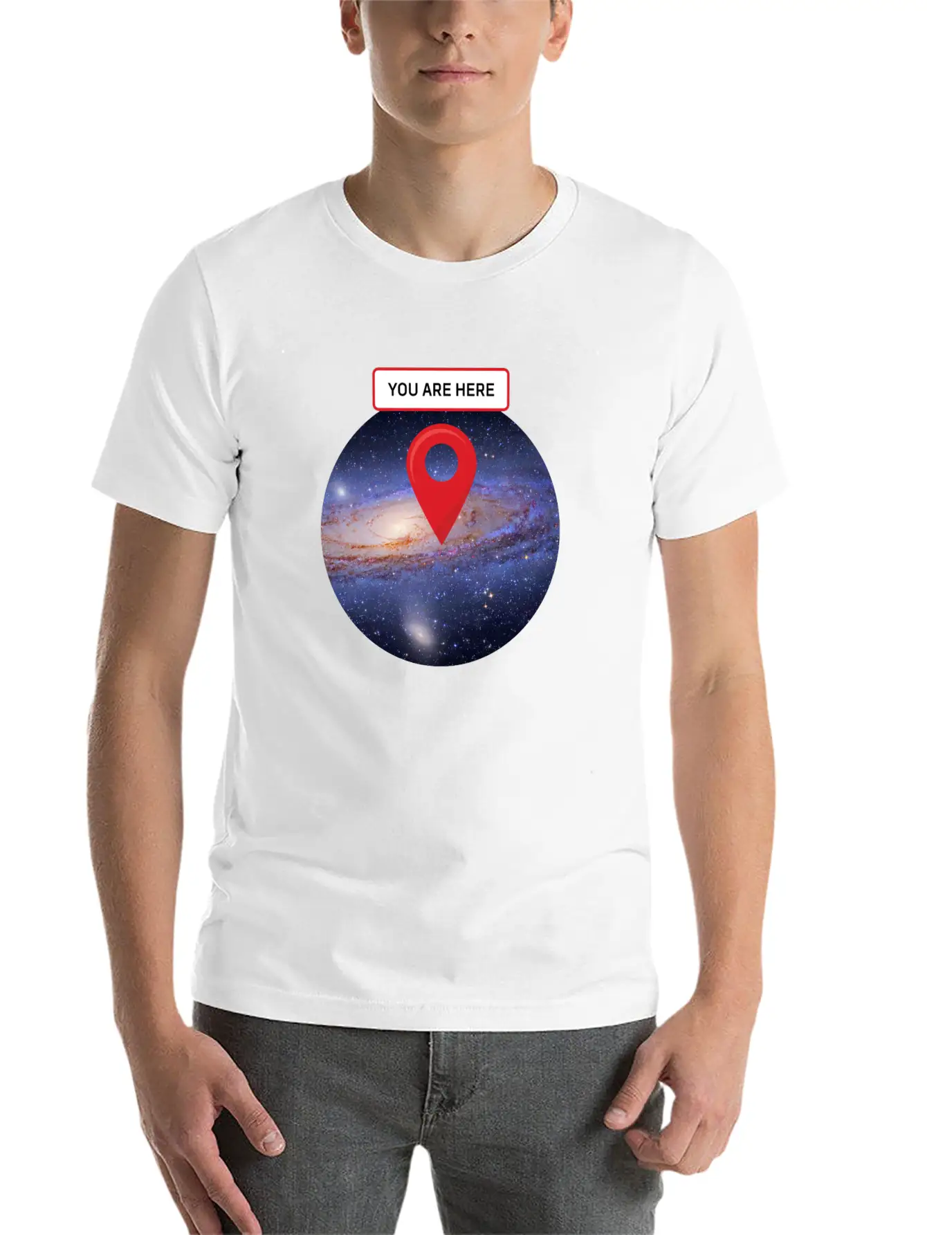 You Are Here: Milky Way Essential Unisex Summer Tee – Soft Cotton Casual Fit