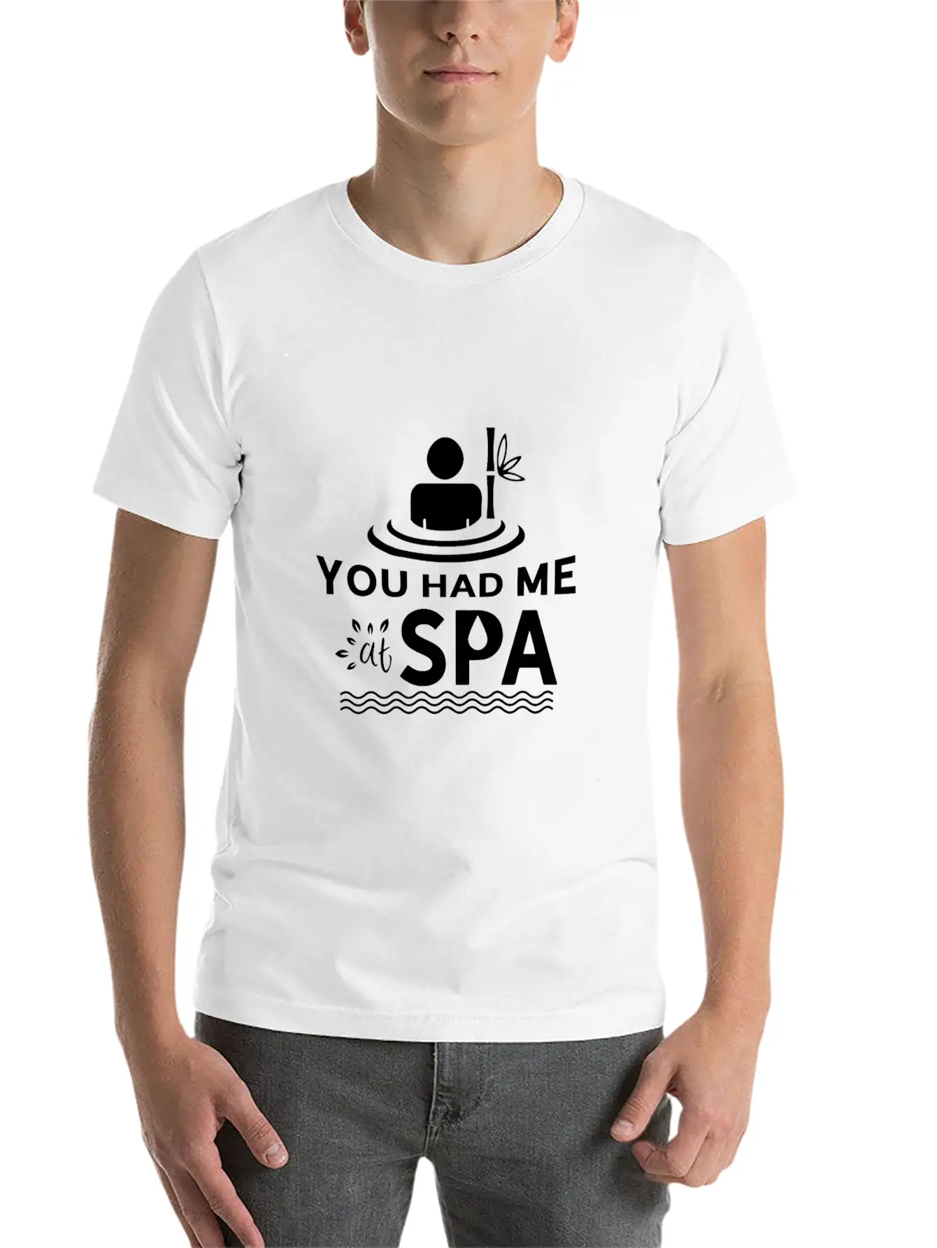 You Had Me At Spa - Funny Spa Lover Massage Quote Unisex Short Sleeve Soft Cotton T-Shirt – Casual Everyday Wear