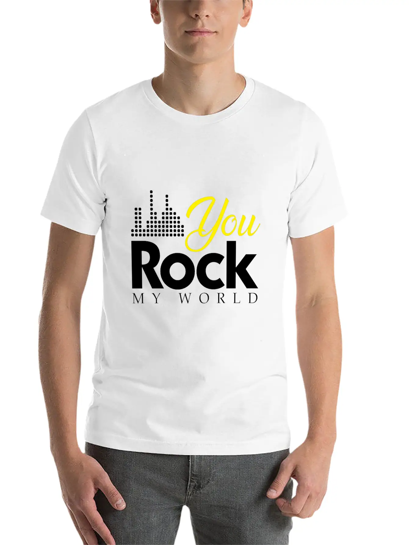 You Rock My World Present Christmas Gift Unisex Short Sleeve Soft Cotton T-Shirt – Casual Everyday Wear