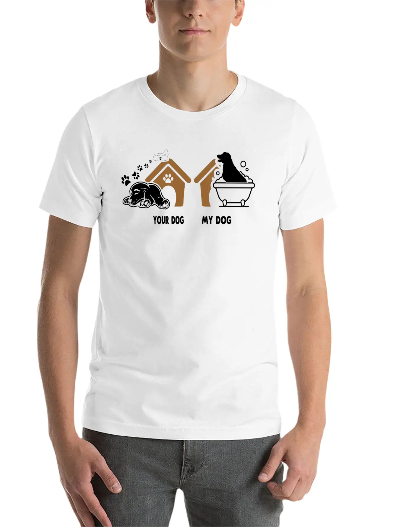 Your Dog My Dog Bath Dog Funny Tshirt Essential Unisex Summer Tee – Soft Cotton Casual Fit