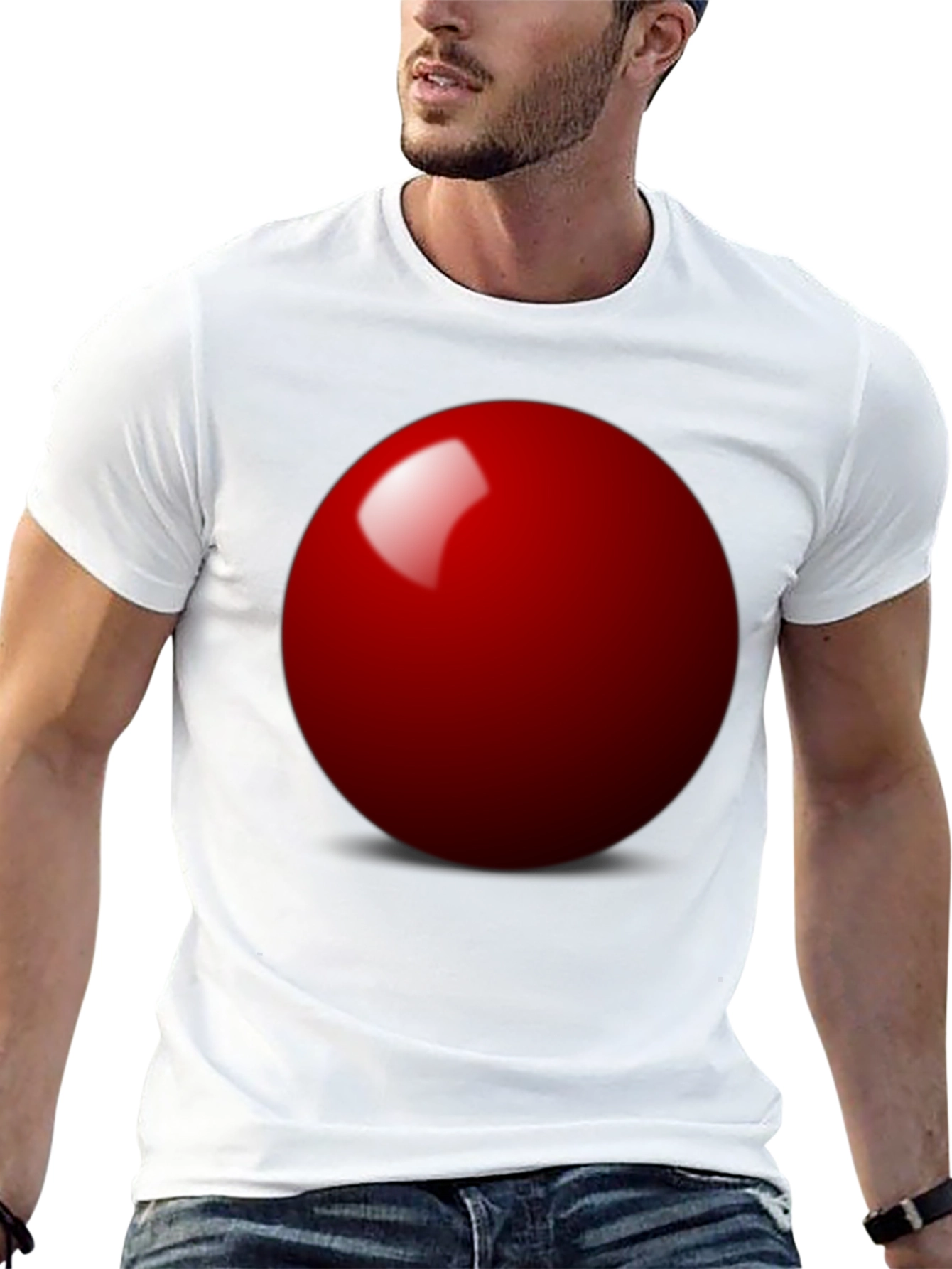 Red Sphere Graphic Black T-Shirt