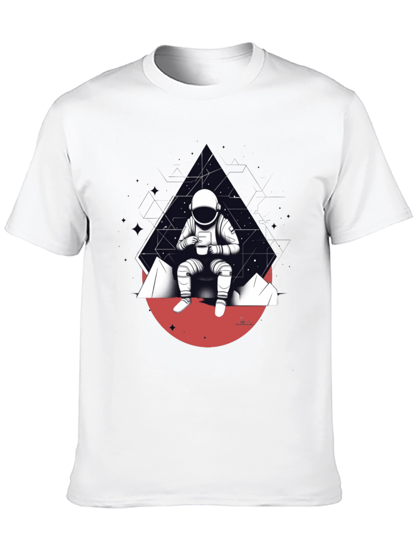 Astronaut Sipping Coffee Graphic T-Shirt