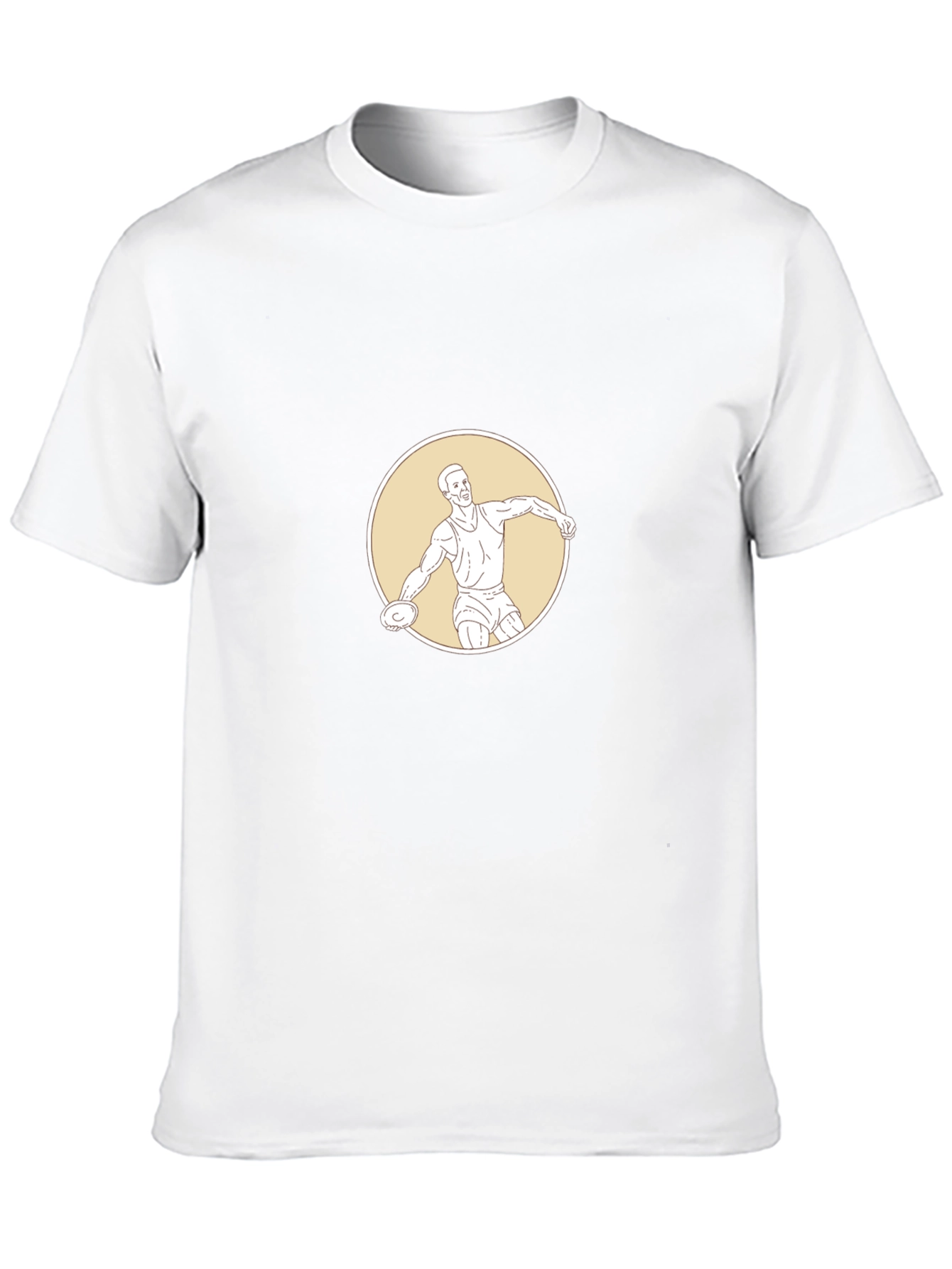 Black T-Shirt with Discus Thrower Graphic