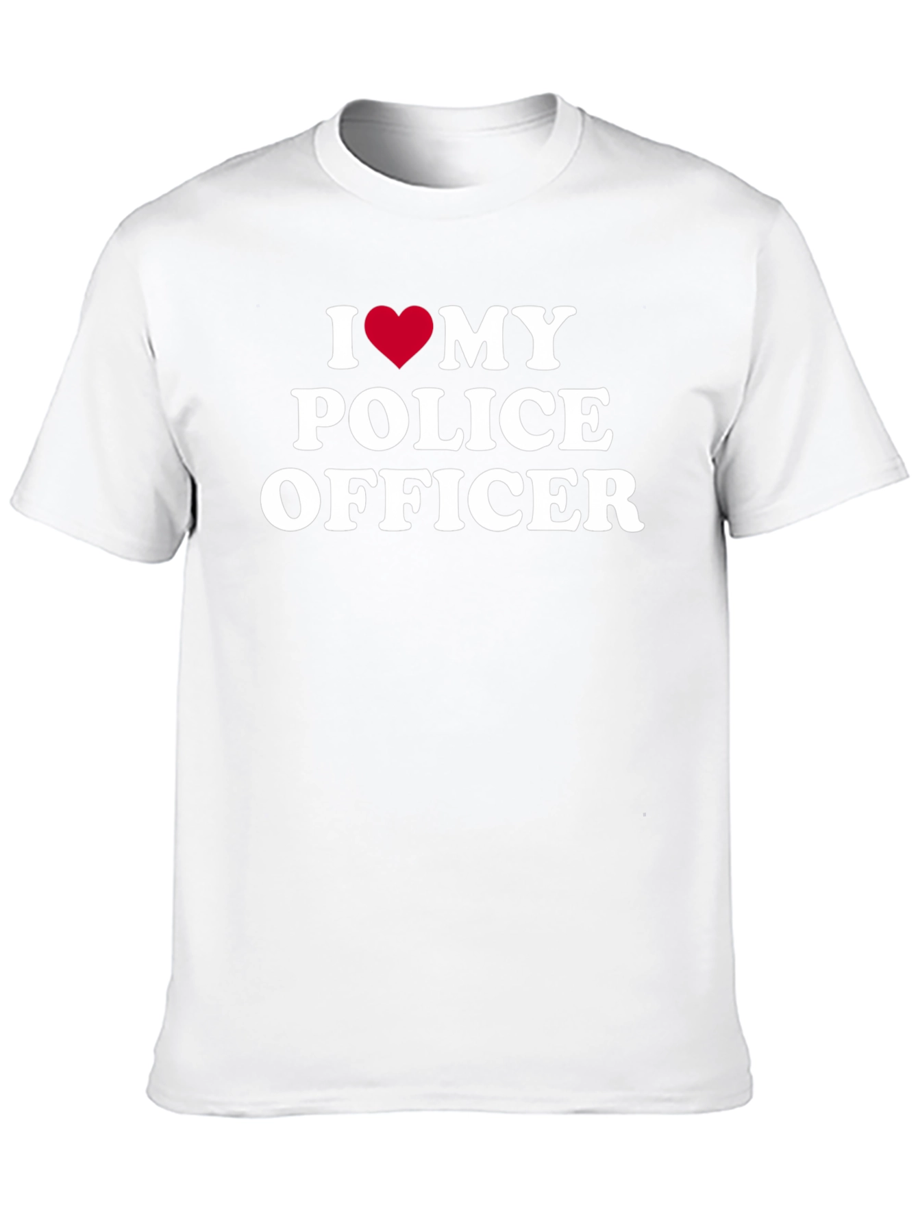 I Heart My Police Officer T-Shirt - Black