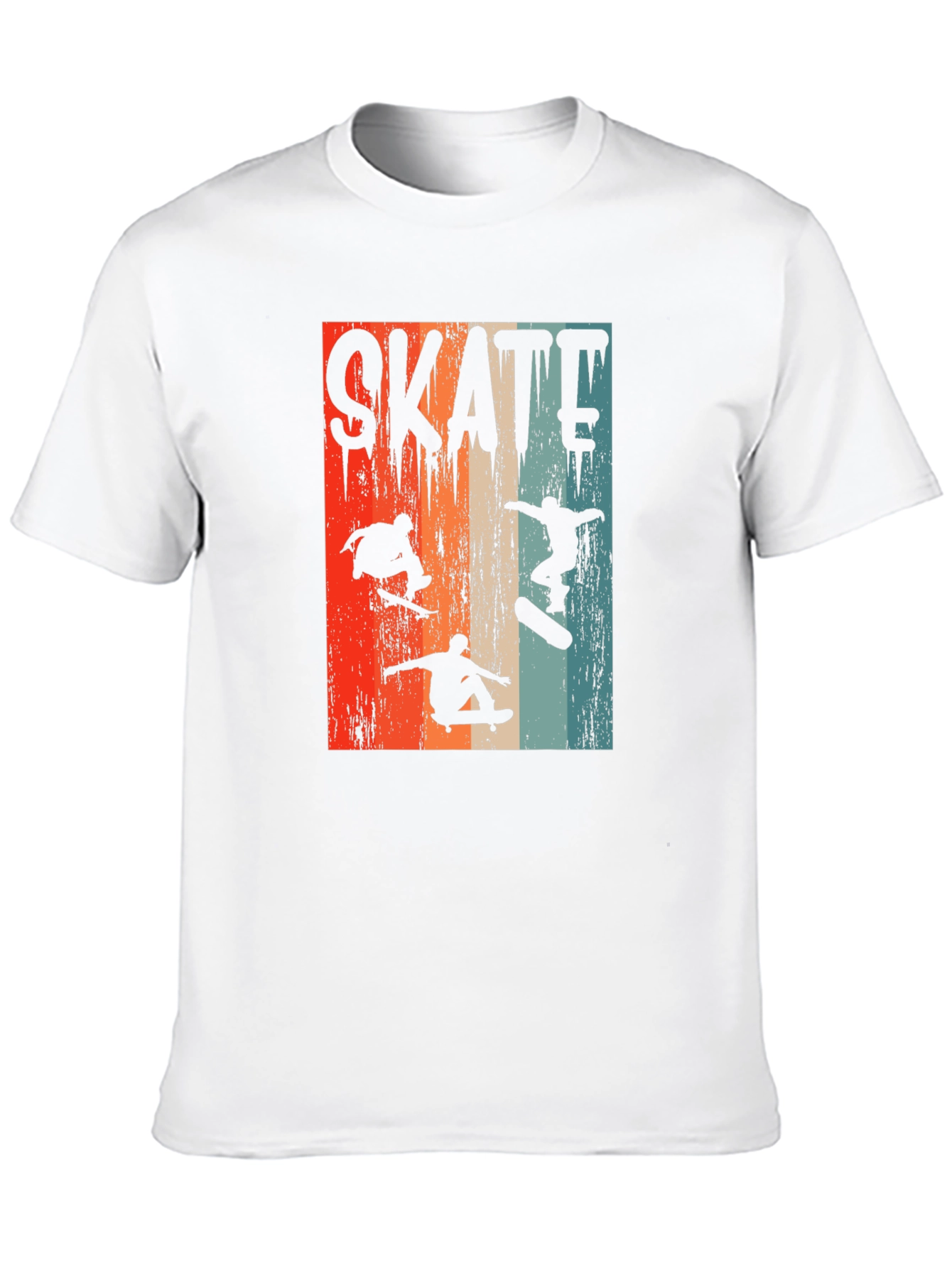 Skateboarding Silhouette Graphic Tee - Retro Design