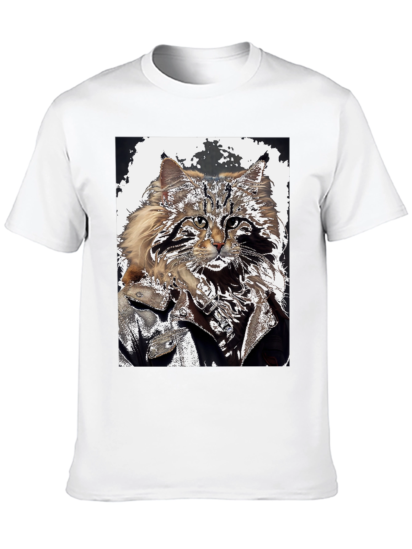 Cool Cat Biker Graphic T-Shirt