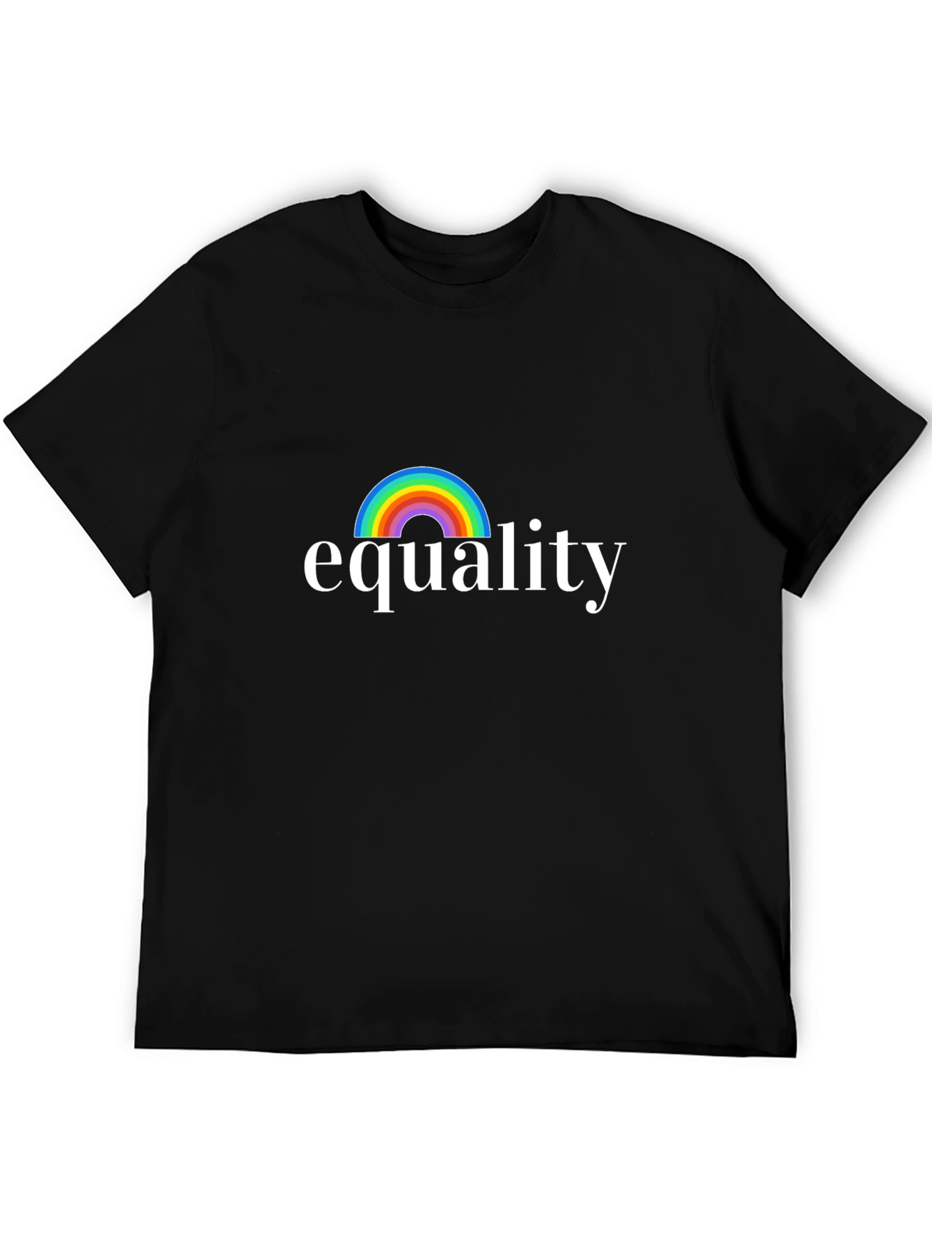 Equality Rainbow Graphic Tee - Unisex Black Shirt
