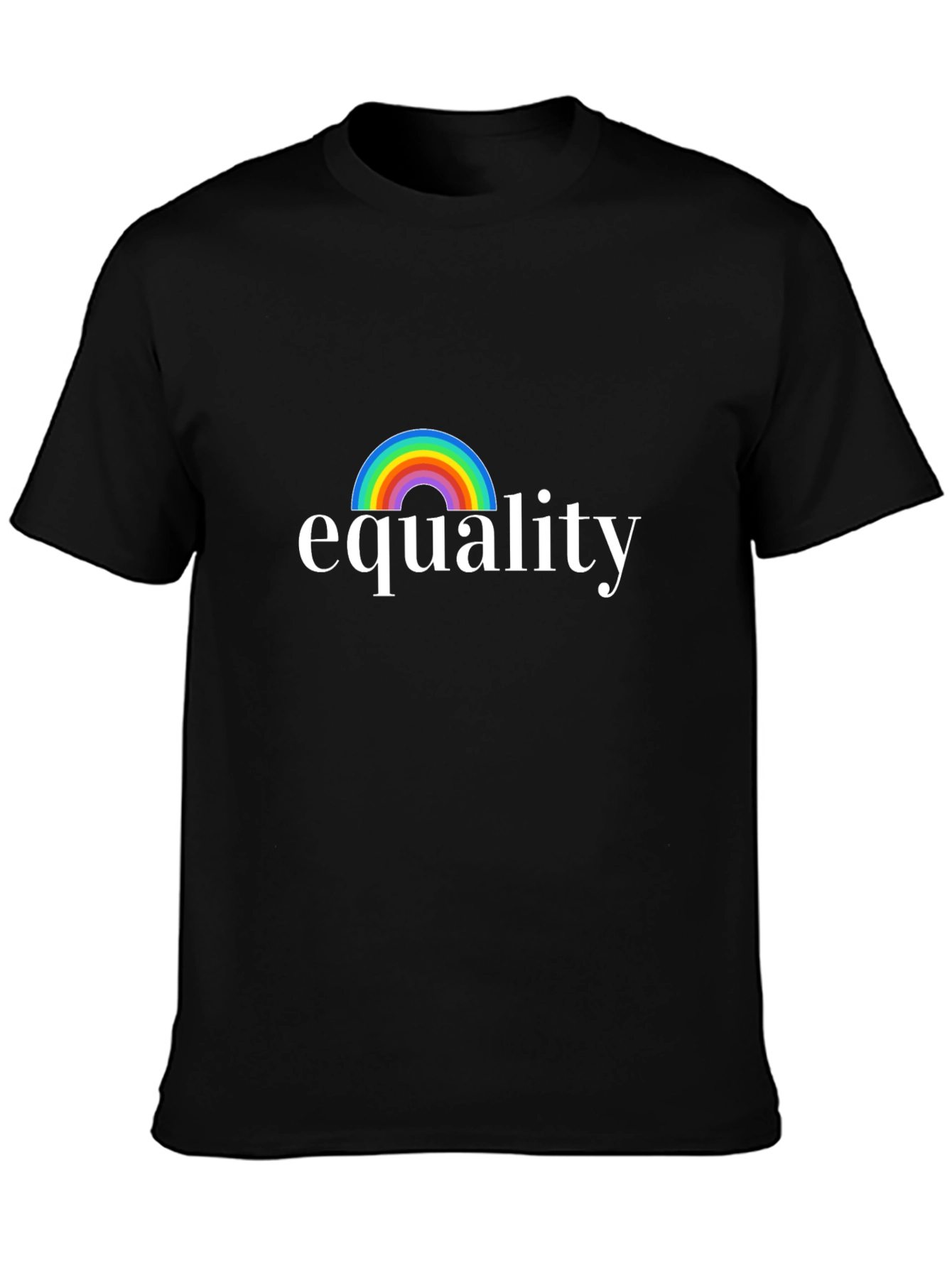 Equality Rainbow Graphic Tee - Unisex Black Shirt