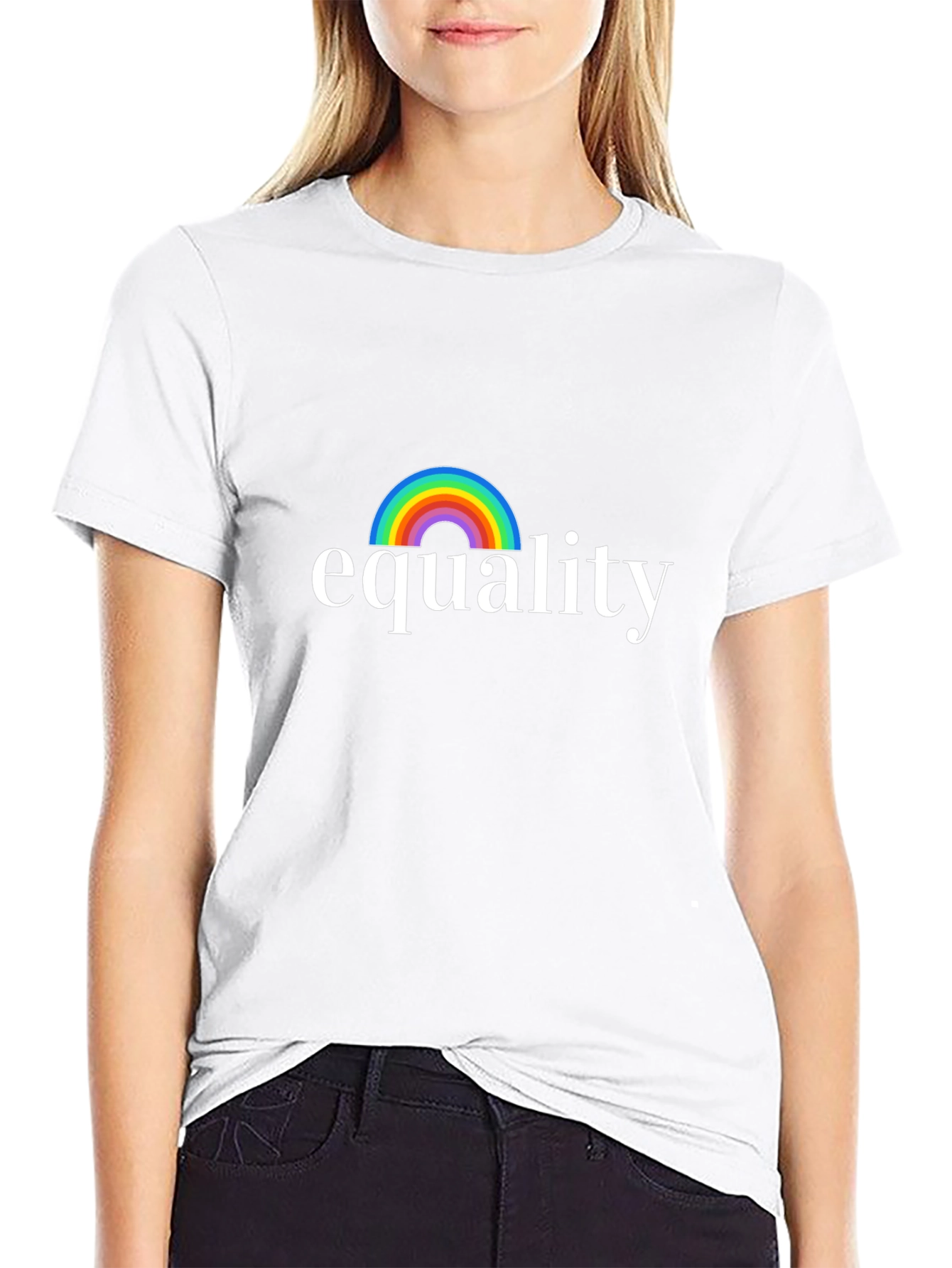 Equality Rainbow Graphic Tee - Unisex Black Shirt