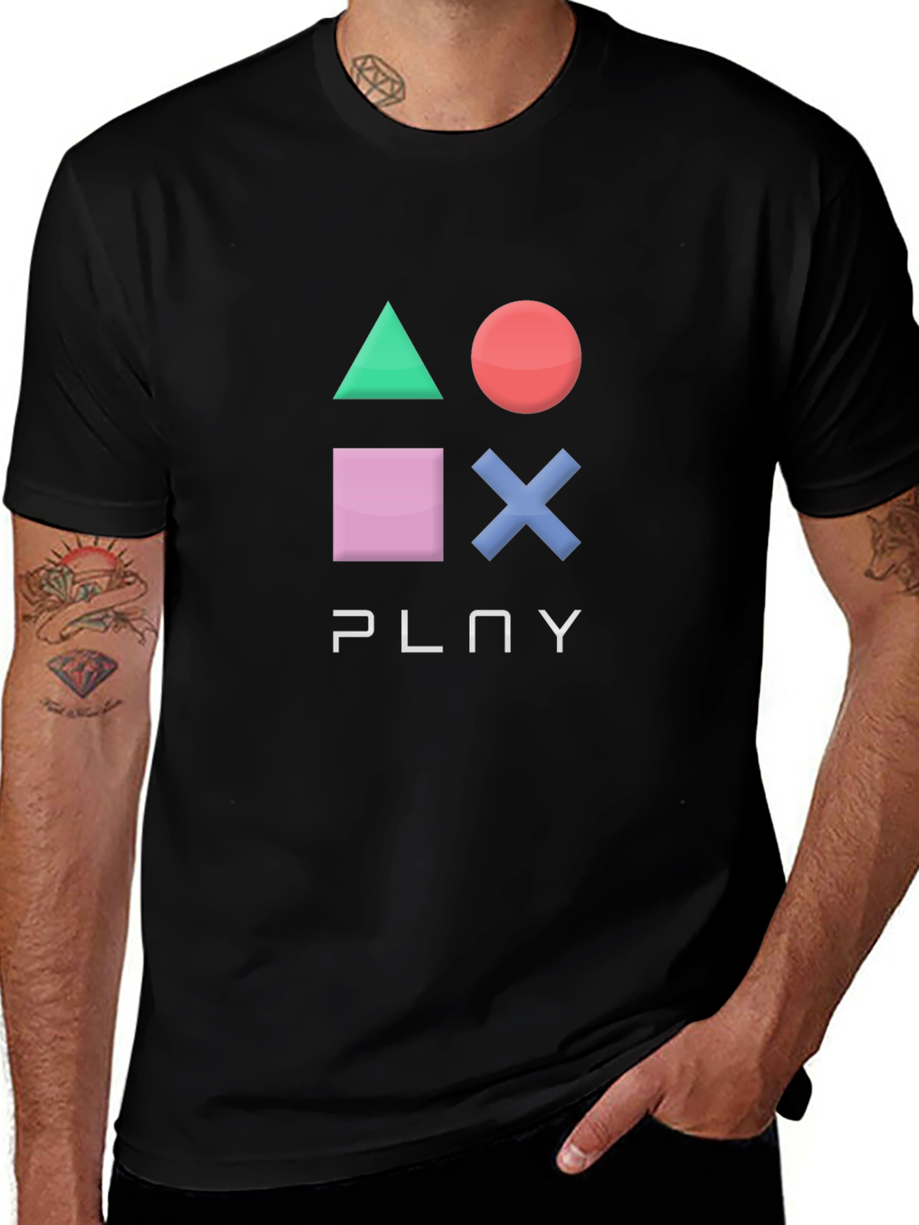 Gaming T-Shirt: Playstation Symbols Graphic Tee