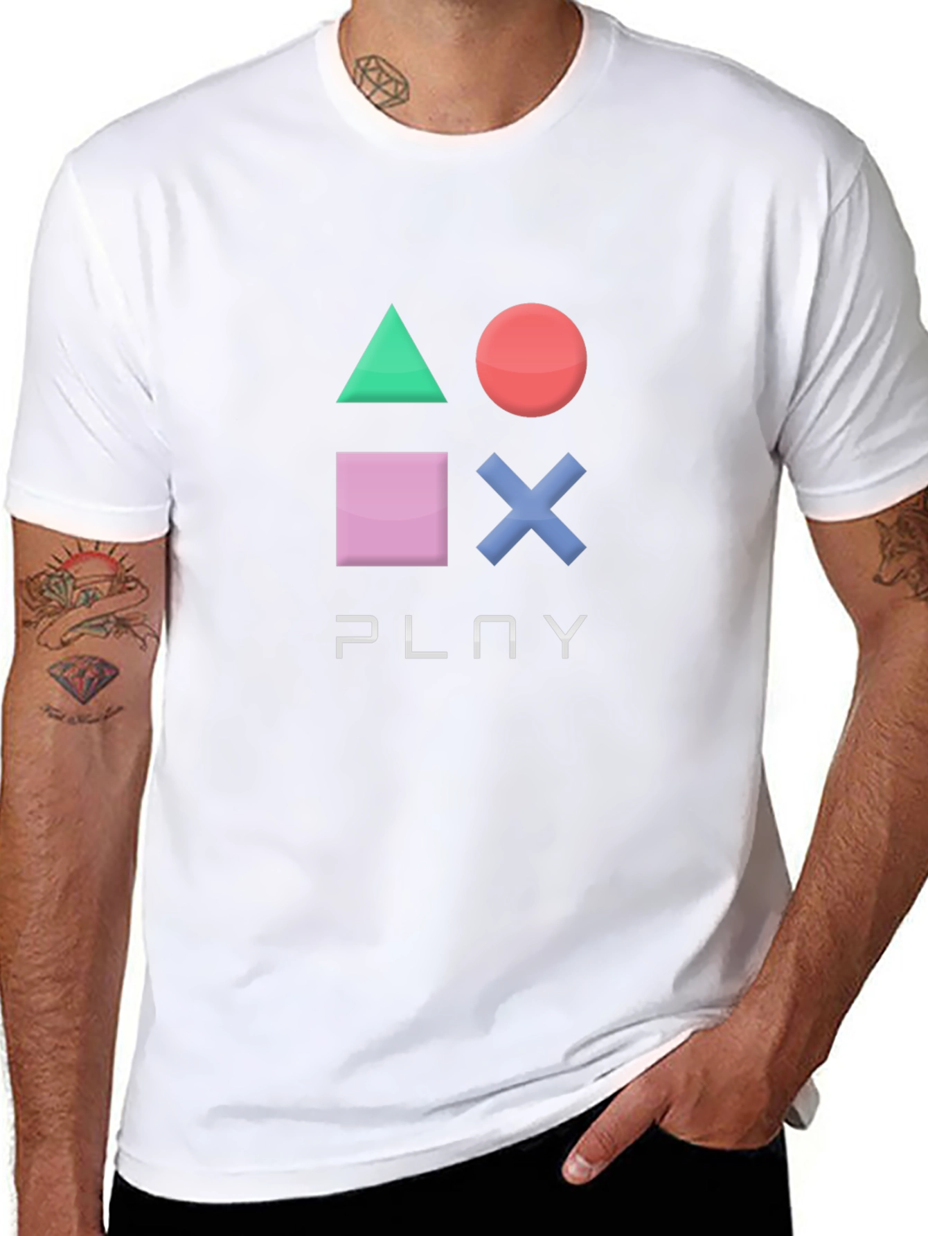 Gaming T-Shirt: Playstation Symbols Graphic Tee