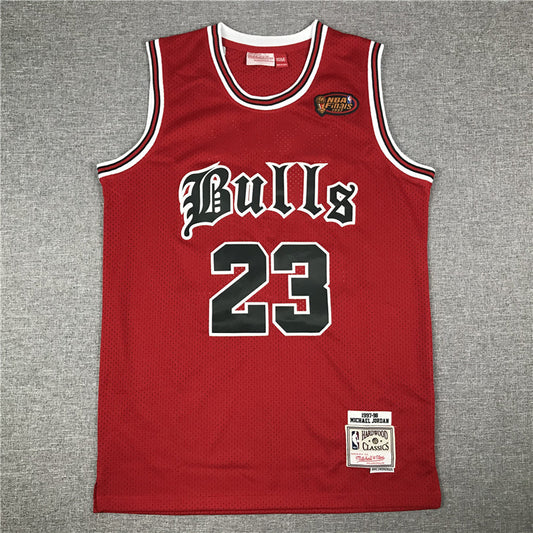 Men's Chicago Bulls Michael Jordan Red 1997-98 Classics Rookie Authentic Jerseys