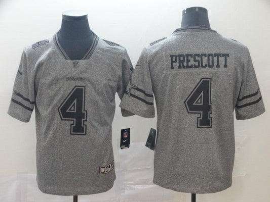 Men's Dallas Cowboys Dak Prescott #4 Gray Alternate Game Jerseys