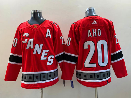 Men's Carolina Hurricanes Sebastian Aho #20 Red Player Jerseys