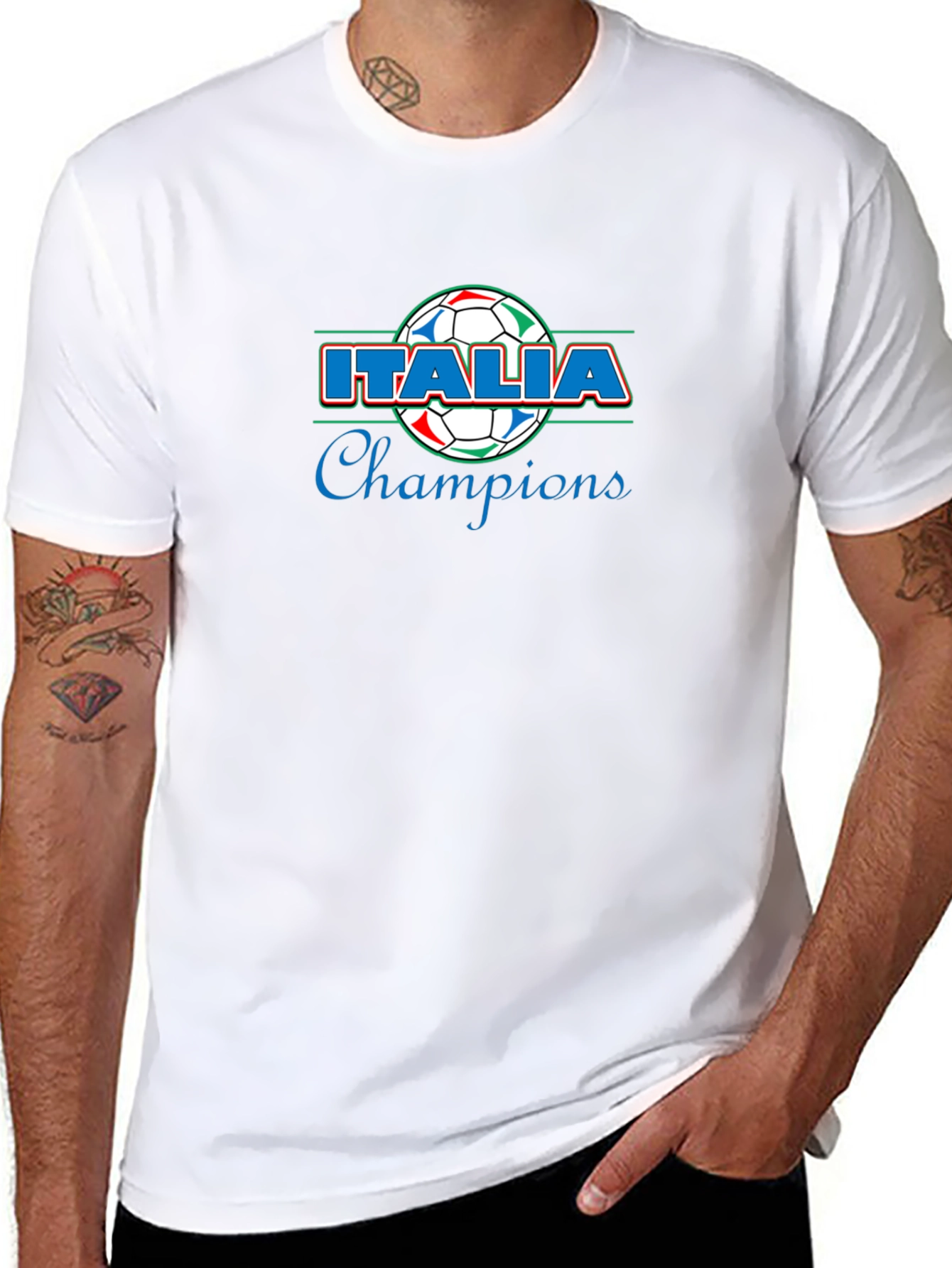 Italia Champions T-Shirt Soccer Italian Pride Tee