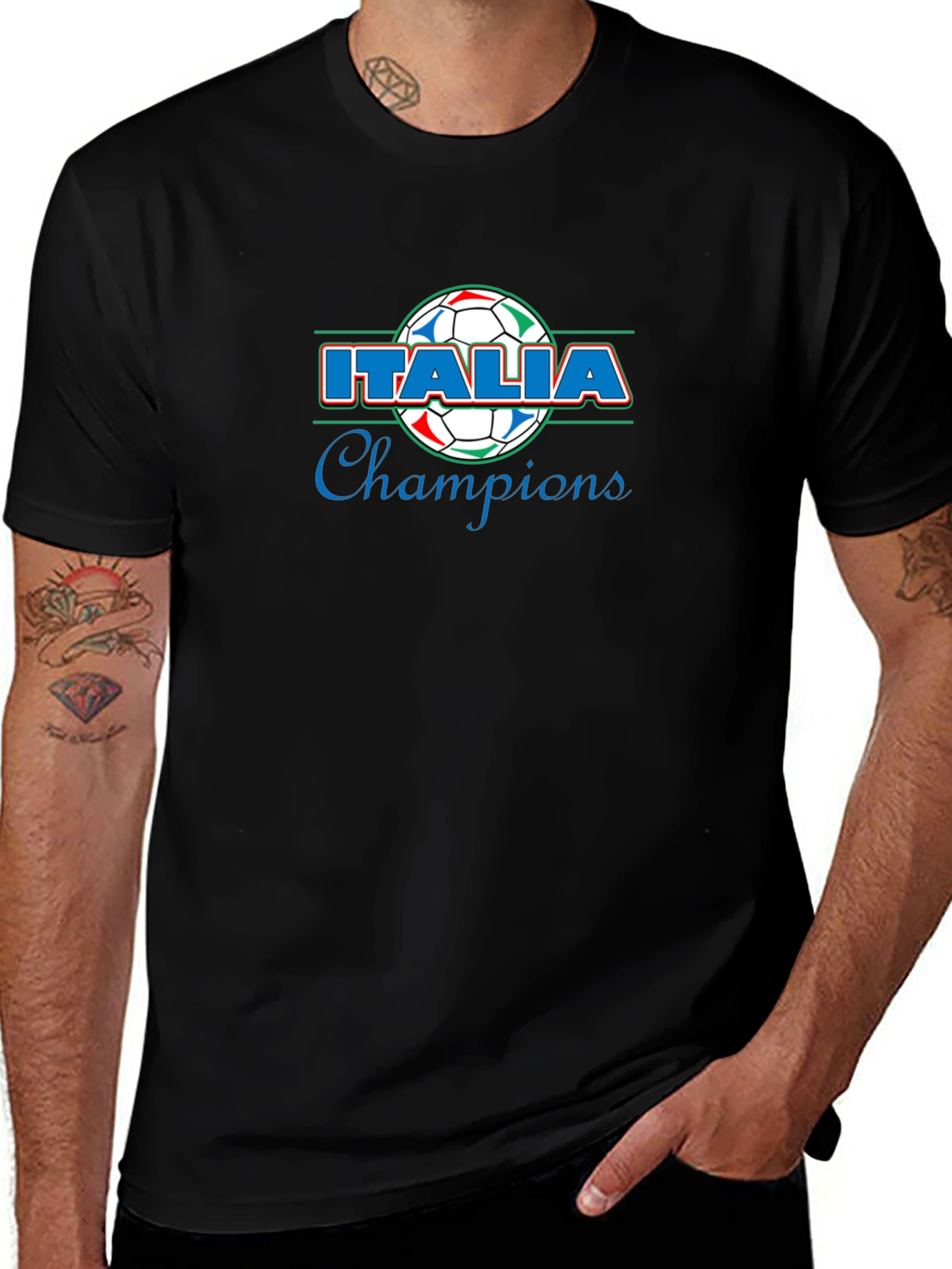 Italia Champions T-Shirt Soccer Italian Pride Tee