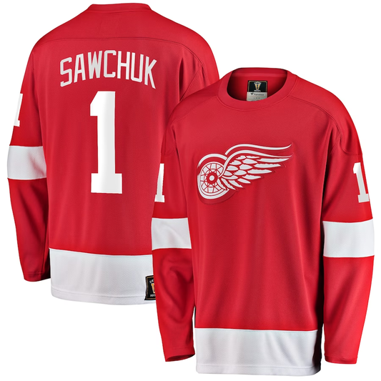 Men's Detroit Red Wings Terry Sawchuk #1 Red Premier Breakaway Retired Player Jerseys