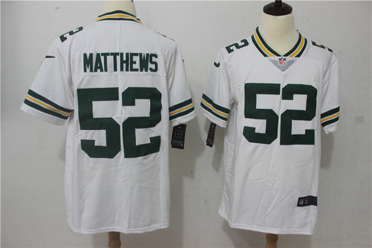Men's Green Bay Packers Clay Matthews #52 White Game Player Jerseys
