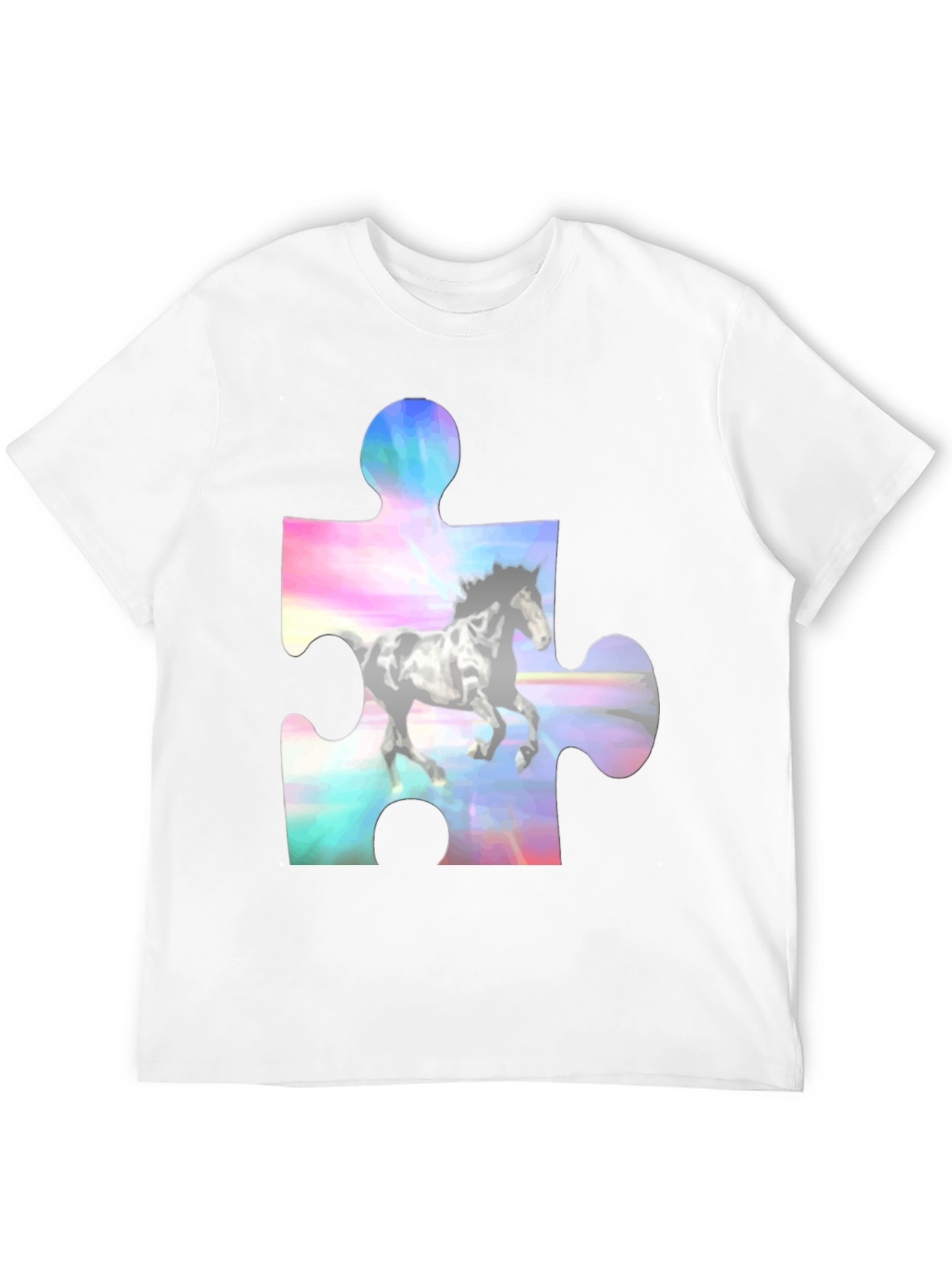 Horse Puzzle Piece Graphic T-Shirt