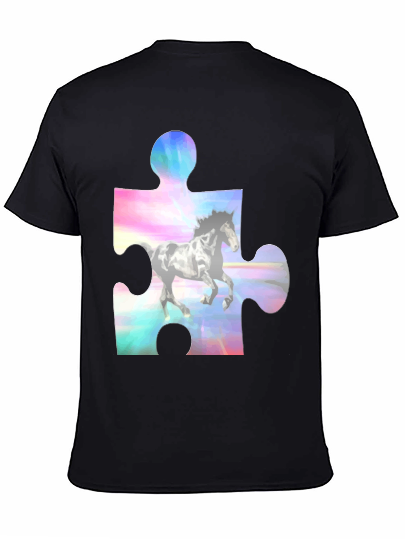 Horse Puzzle Piece Graphic T-Shirt