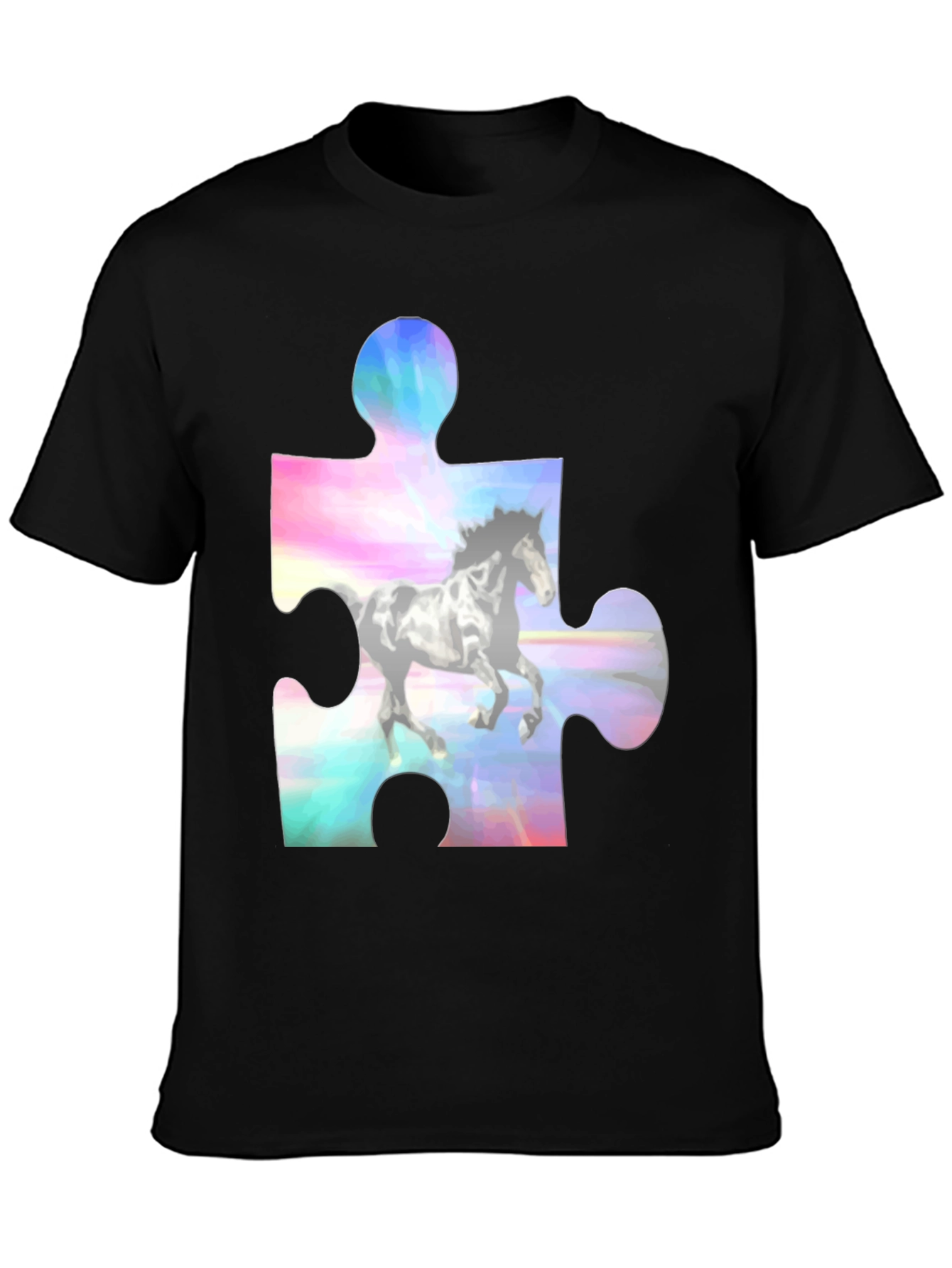 Horse Puzzle Piece Graphic T-Shirt