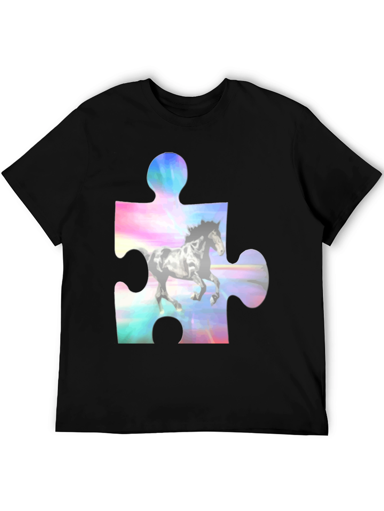 Horse Puzzle Piece Graphic T-Shirt