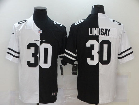 Men's Denver Broncos Phillip Lindsay #30 Black/White Game Jerseys