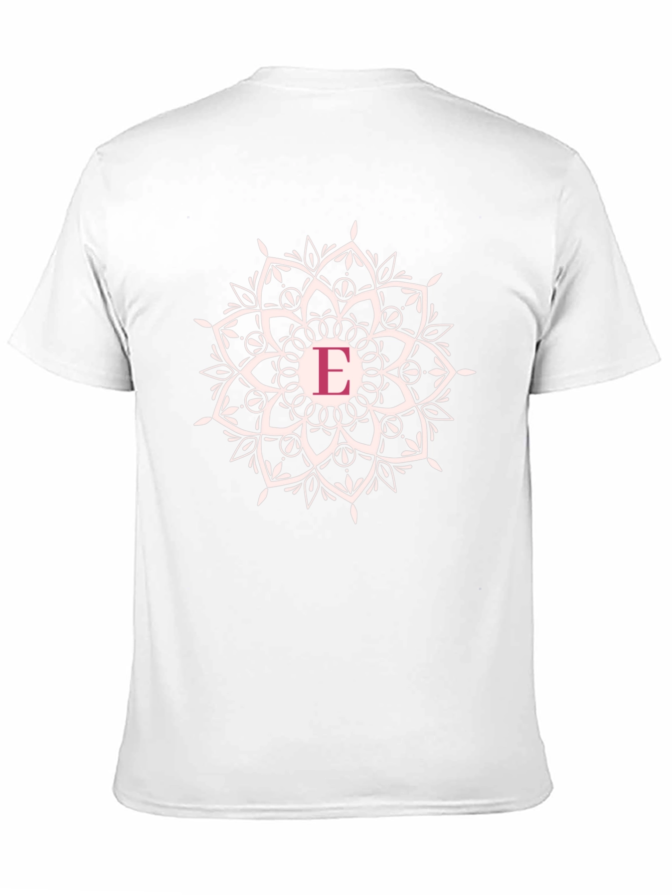 Initial E Mandala T-Shirt - Black