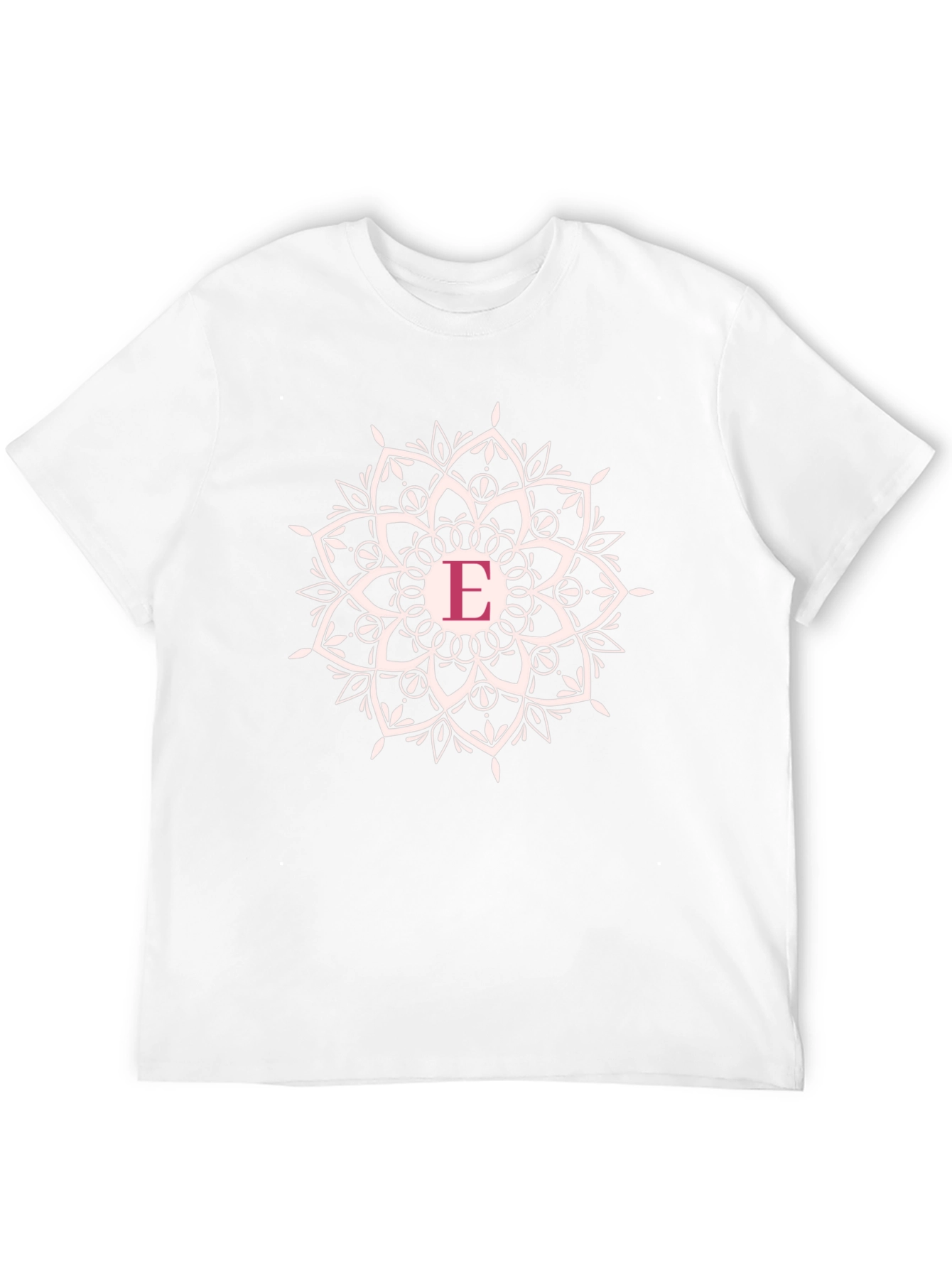 Initial E Mandala T-Shirt - Black