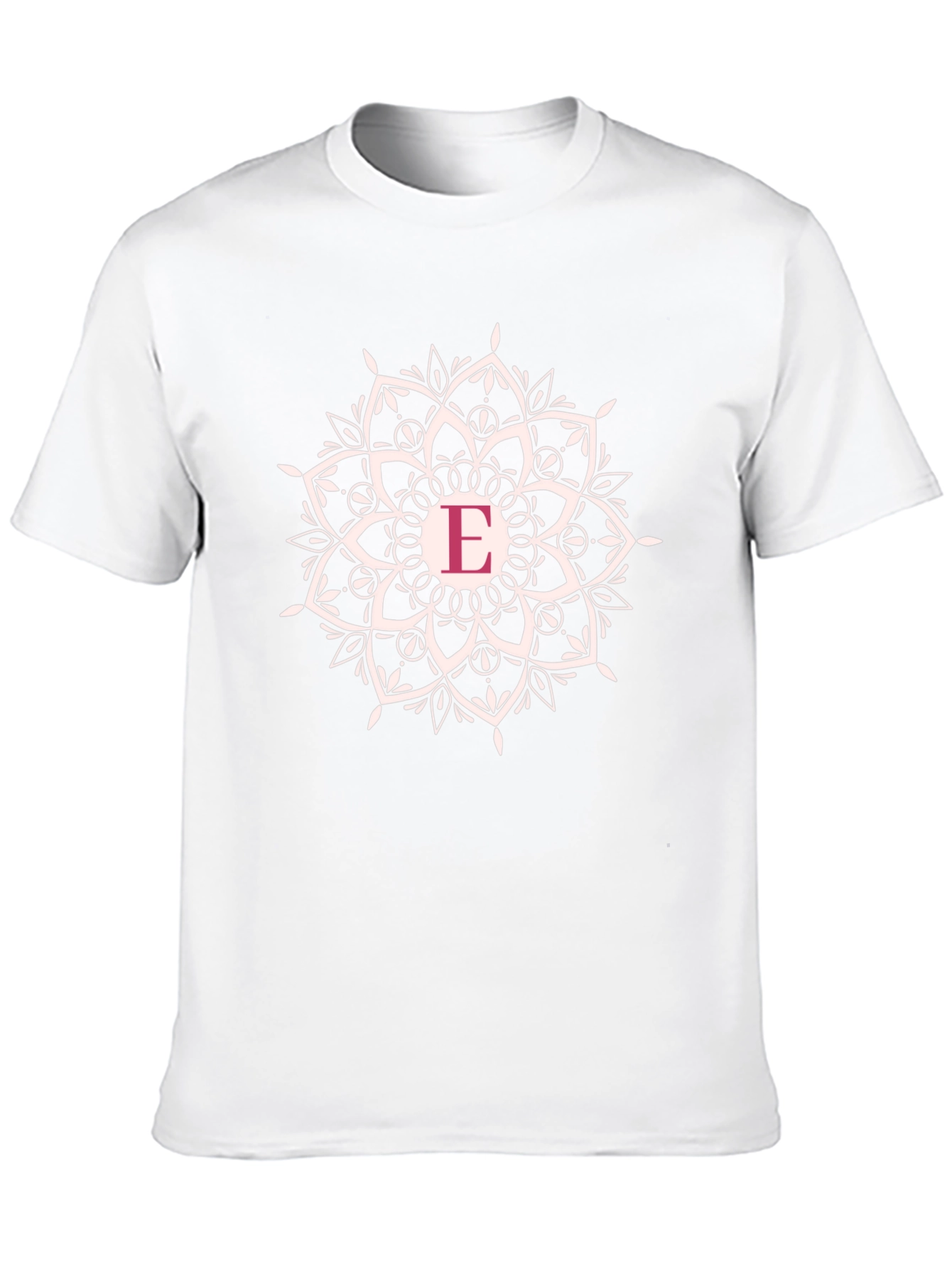 Initial E Mandala T-Shirt - Black