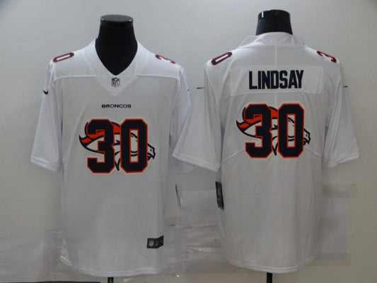Men's Denver Broncos Phillip Lindsay #30 White Player Game Jerseys