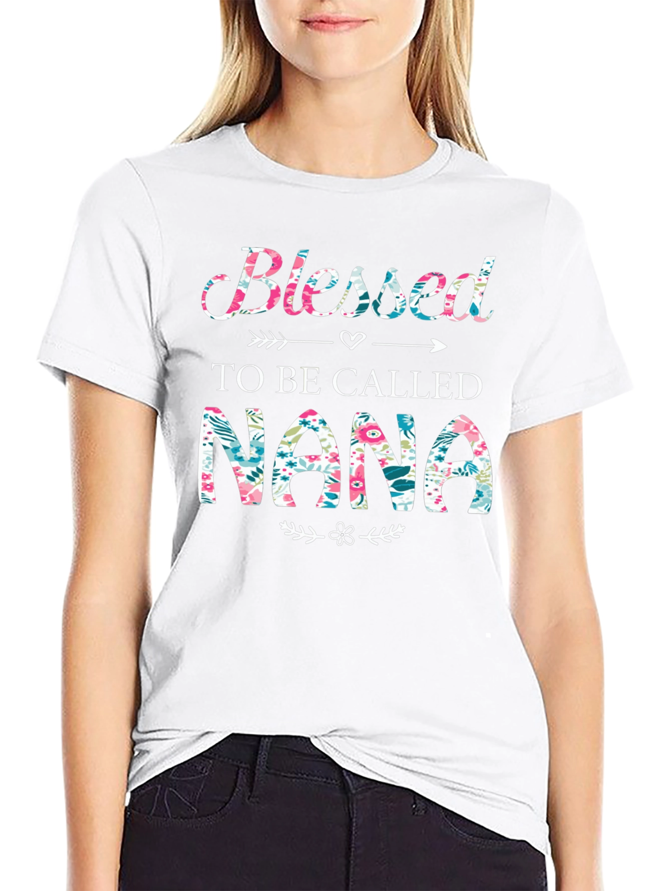 Blessed to Be Called Nana Floral Graphic Tee