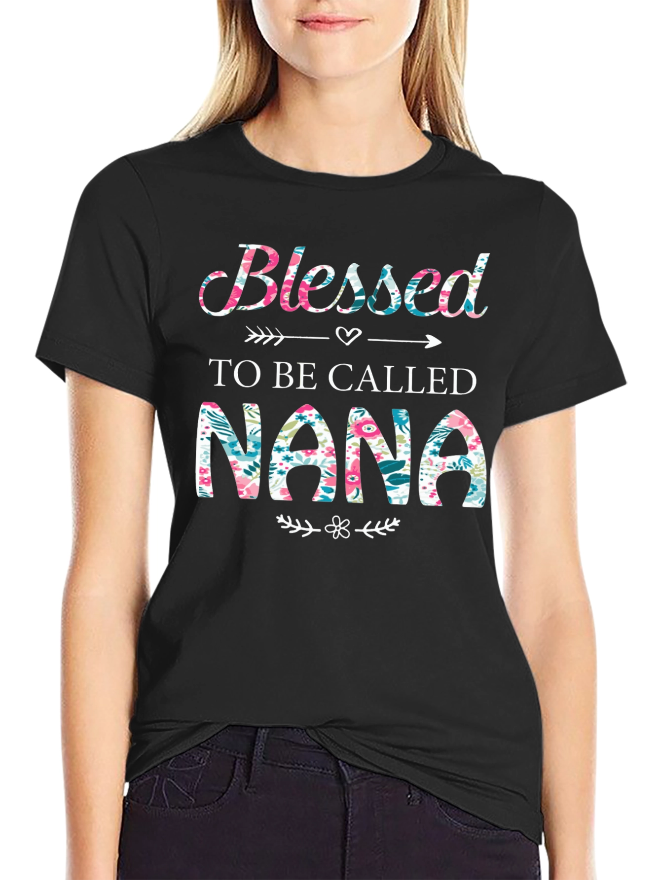Blessed to Be Called Nana Floral Graphic Tee