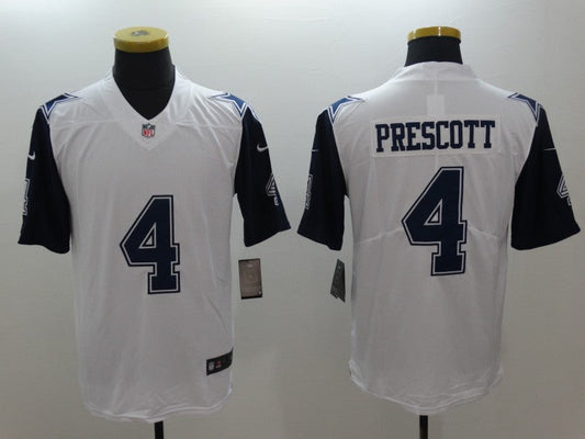 Men's Dallas Cowboys #4 Dak Prescott White Rush legend Jerseys