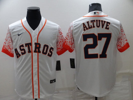 Men's Houston Astros Jose Altuve #27 White Alternate Game Jerseys