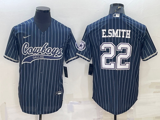 Men's Dallas Cowboys Emmitt Smith #22 Navy Player Jerseys Joint Edition