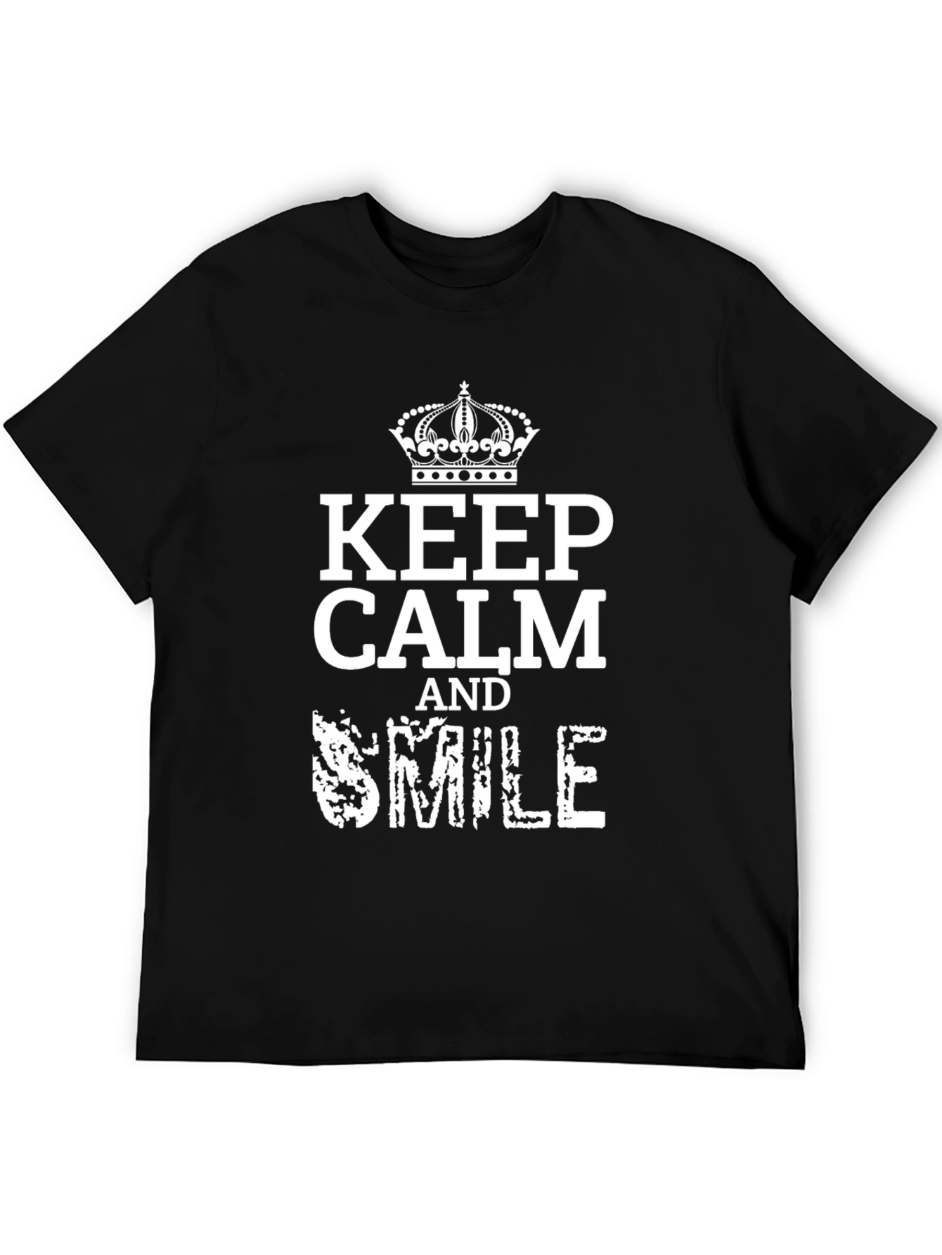 Keep Calm and Smile Black Graphic Tee