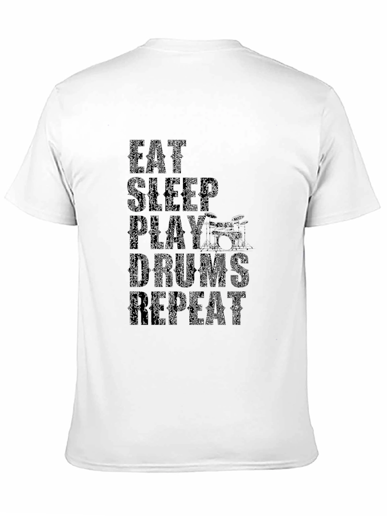 Eat Sleep Play Drums Repeat Black Graphic Tee